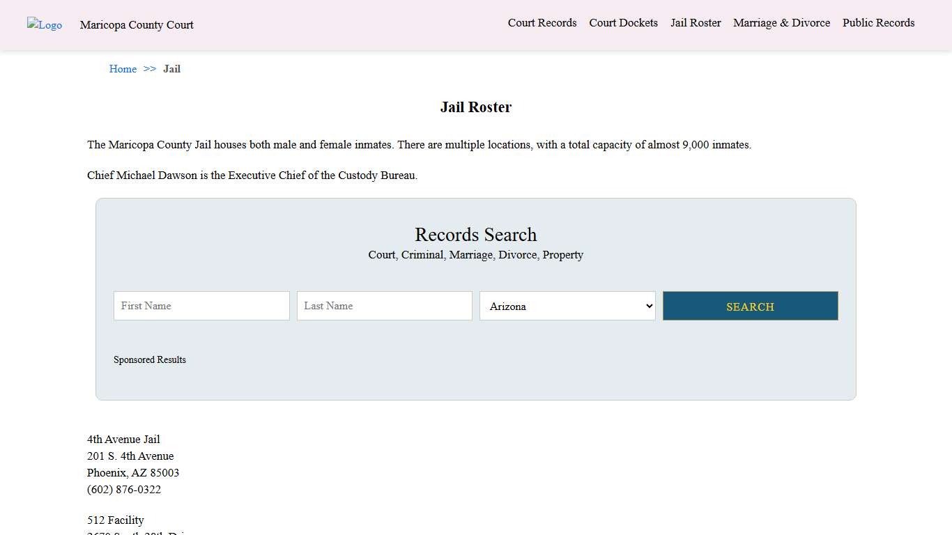 Jail Roster Maricopa County Court